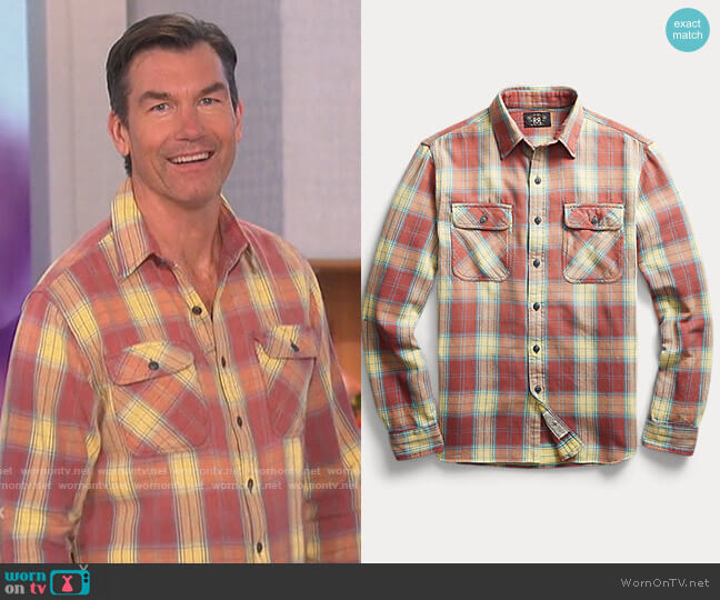Plaid Twill Workshirt by Ralph Lauren worn by Jerry O'Connell  on The Talk