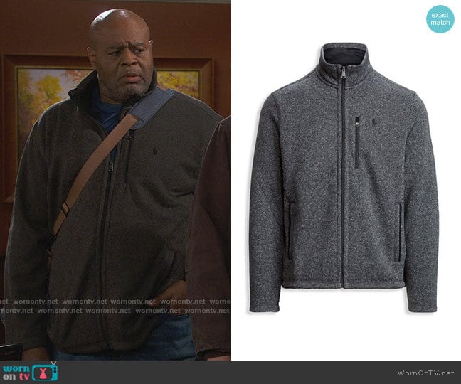 Sweater Fleece Jacket by Polo Ralph Lauren worn by Chi McBride on How we Roll