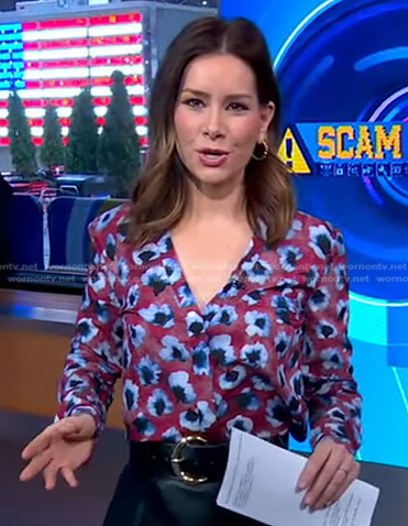 Rebecca’s red floral blouse on Good Morning America