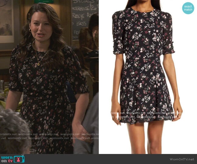 Bard Floral Print Minidress by Reformation worn by Jen (Katie Lowes) on How We Roll