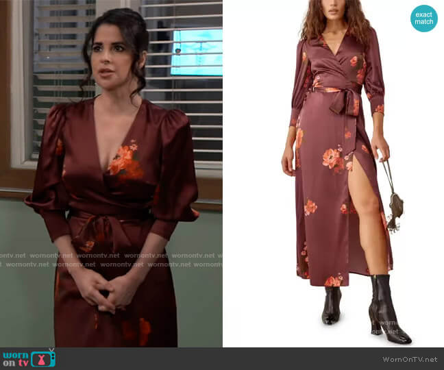 WornOnTV: Sam’s burgundy floral wrap dress on General Hospital | Kelly ...