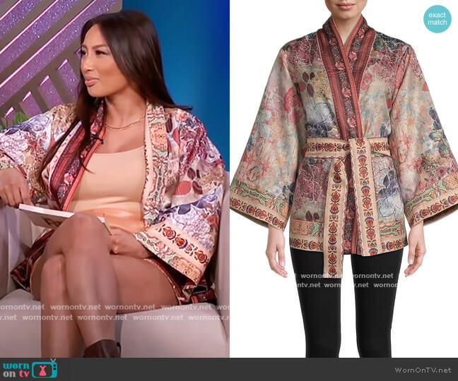 Autumn Satin Robe by Robert Graham worn by Jeannie Mai on The Real