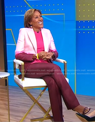 Robin’s pink dip-dye blazer and pants on Good Morning America