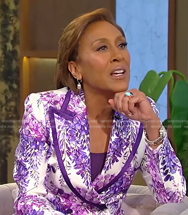 Robin Roberts’s purple floral blazer on Tamron Hall Show