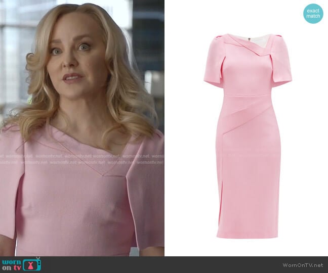 Fenton Wool Crepe Midi Dress by Roland Mouret worn by Marissa Morgan (Geneva Carr) on Bull