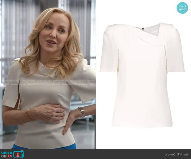 Lynn Stretch-Crepe Top by Roland Mouret worn by Marissa Morgan (Geneva Carr) on Bull