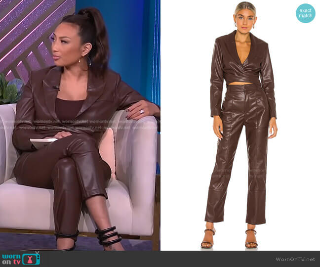 Lilo Blazer and Katie Pants by Ronny Kobo worn by Jeannie Mai on The Real