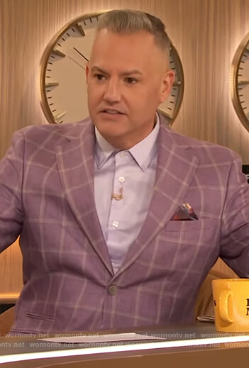 Ross's purple check blazer on The Drew Barrymore Show