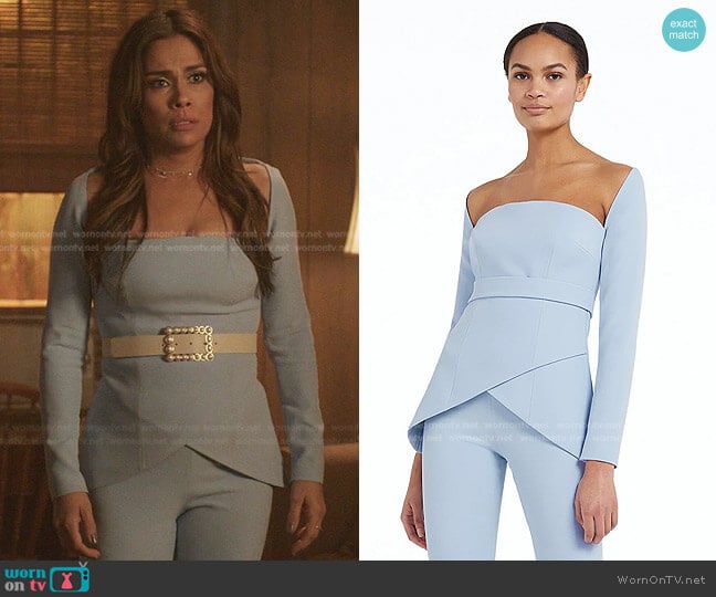 Desana Soft Sky Top by Safiyaa worn by Rita (Daniella Alonso) on Dynasty