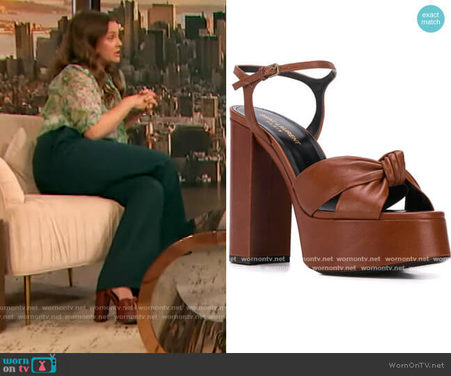 Bianca 110mm platform sandals by Saint Laurent worn by Drew Barrymore on The Drew Barrymore Show