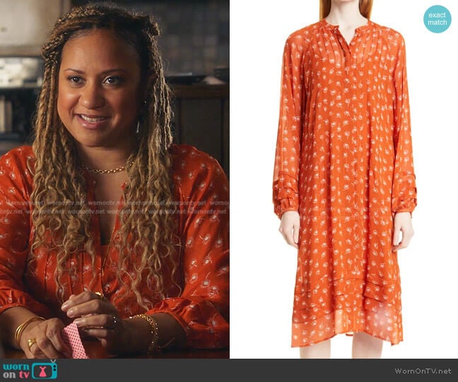 Elma Long Sleeve Shirtdress by Samsoe Samsoe worn by Tracie Thoms on 9-1-1