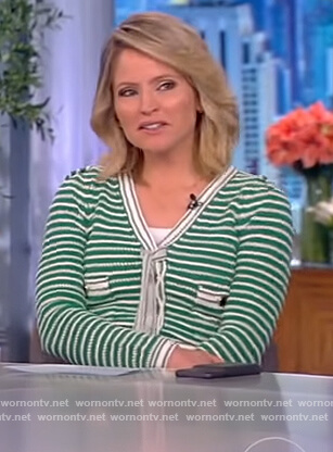 Sara's green stripe cardigan on The View