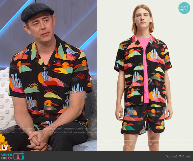 Abel Macias Printed Shirt by Scotch & Soda worn by Colin Hanks on The Kelly Clarkson Show