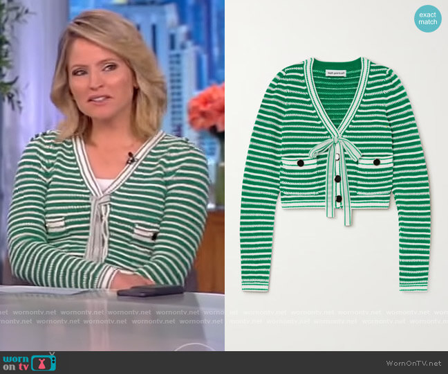 WornOnTV: Sara’s green stripe cardigan on The View | Sara Haines ...