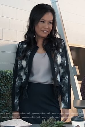 Selina’s plaid lace jacket on General Hospital