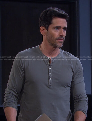 Shawn’s grey henley shirt on Days of our Lives