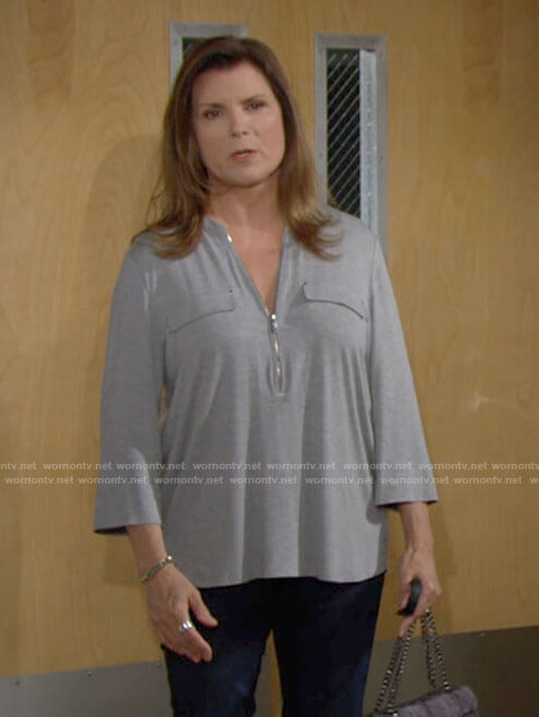Sheila's grey zipper top on The Bold and the Beautiful