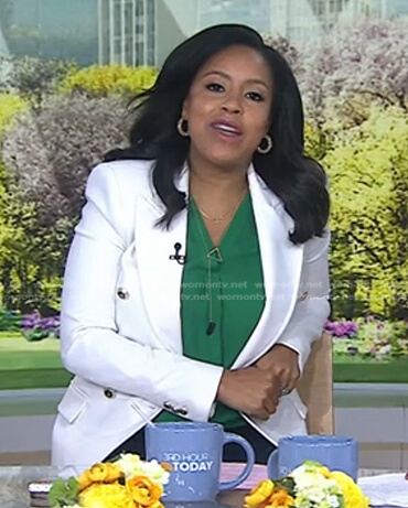 Sheinelle’s white double breasted blazer on Today