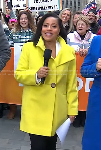 Sheinelle’s yellow coat with large buttons on Today
