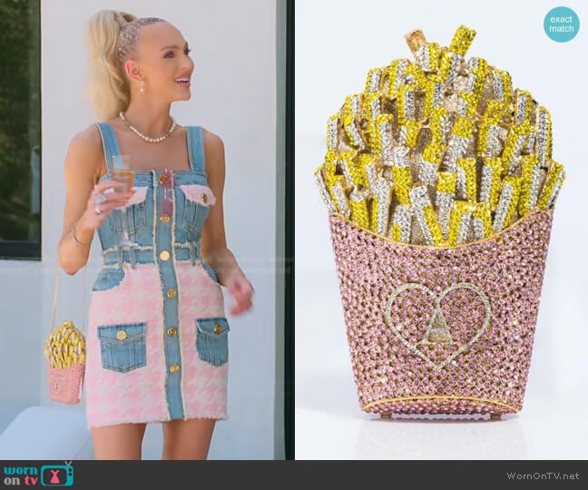 A-mazing French Fry Bling Purse by Akira worn by Christine Quinn  on Selling Sunset