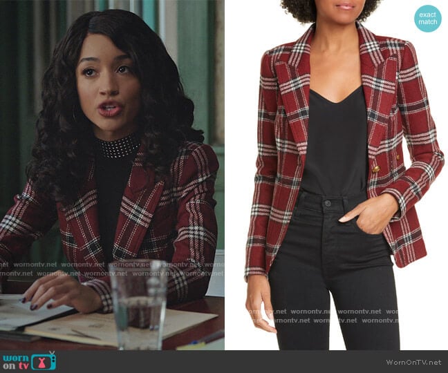 Duchess Plaid Wool Blazer by Smythe worn by Kyra Leroux on Riverdale worn by Tabitha Tate (Erinn Westbrook) on Riverdale