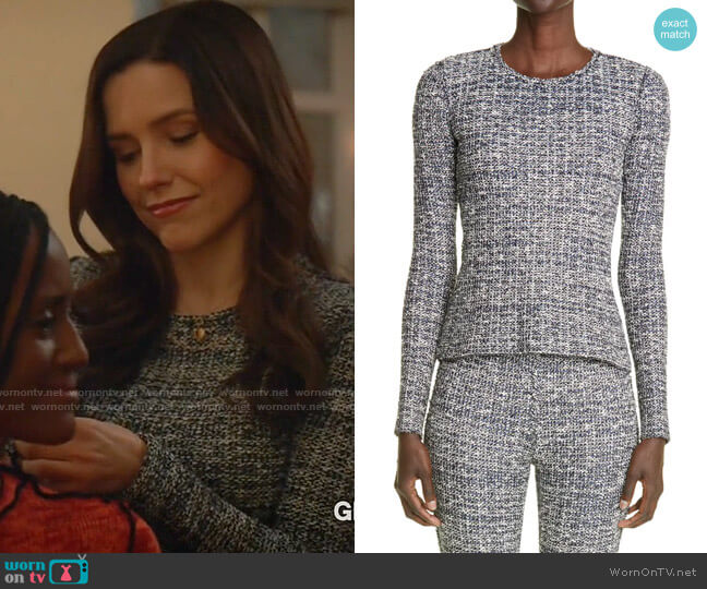 St John Collection Boucle Knit Top worn by Dr. Sam Griffith (Sophia Bush) on Good Sam