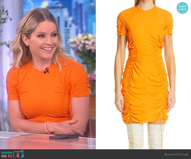 Ruched Body-Con Jersey Minidress by Stella McCartney worn by Sara Haines on The View