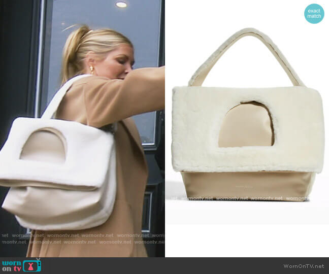 Monument Cutout Shearling Shoulder Bag by Studio Amelia worn by Dr. Jen Armstrong on The Real Housewives of Orange County