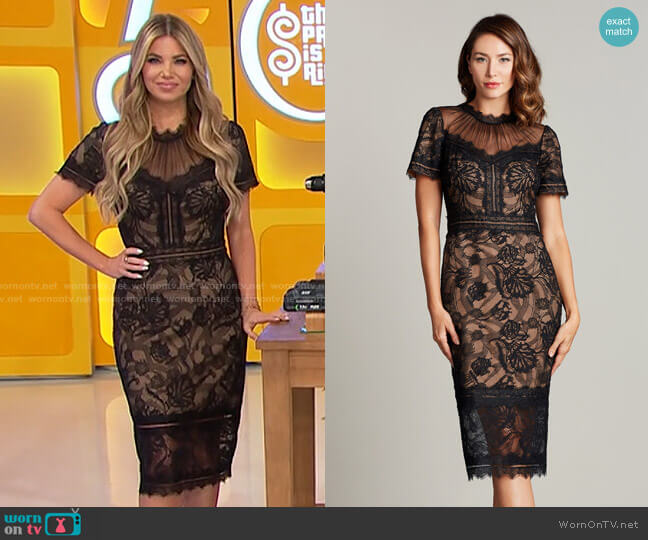 Tadashi Shoji Camilla Pencil Dress worn by Amber Lancaster on The Price is Right