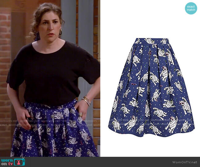 Taydey A-Line Pleated Vintage Skirt worn by Kat Silver (Mayim Bialik) on Call Me Kat