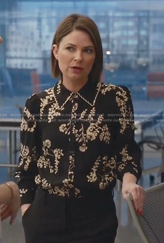 Taylor's black floral blouse on Bull