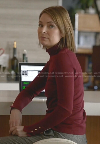 Taylor’s red turtleneck sweater on Bull