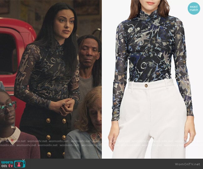 Rechel Abstract Print Top by Ted Baker worn by Veronica Lodge (Camila Mendes) on Riverdale