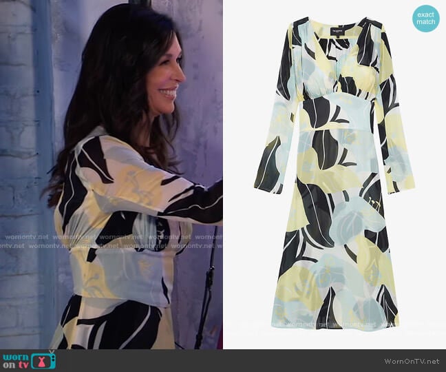 Floral Print Belted Dress by The Kooples worn by Anna Devane (Finola Hughes) on General Hospital