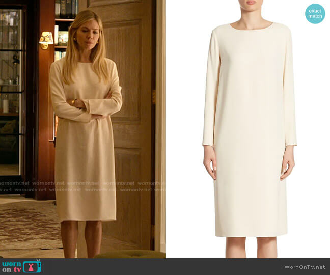 The Row Larina Dress worn by Sophie Whitehouse (Sienna Miller) on Anatomy of a Scandal
