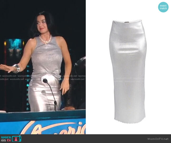 Metallic Maxi Skirt by Tom Ford worn by Katy Perry  on American Idol