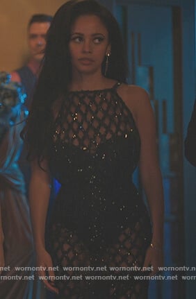 Toni's black embellished sleeveless dress on Riverdale