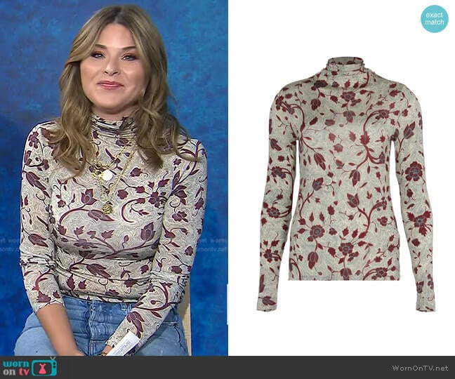 Aurelia Turtleneck Top by Ulla Johnson worn by Jenna Bush Hager on Today