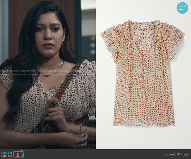 Marilyn Silk Blend Top by Ulla Johnson worn by Padma (Aneesha Joshi) on The Resident