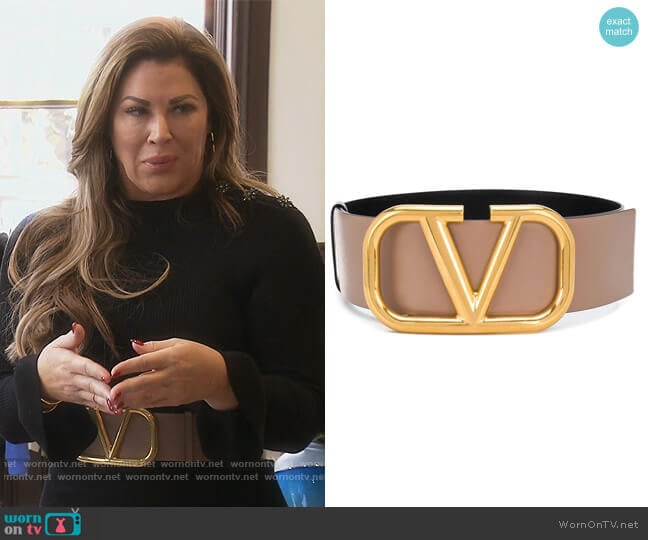 VLOGO Reversible Belt by Valentino Garavani worn by Emily Simpson on The Real Housewives of Orange County