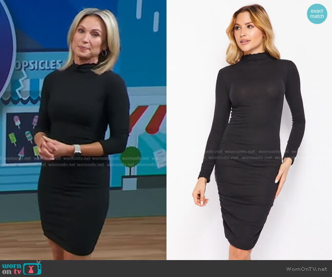 Sexy Fitted Long Sleeve Midi Dress by Velvet Torch worn by Amy Robach on Good Morning America