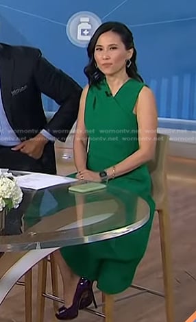 Vicky’s green asymmetric midi dress on Today