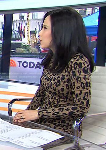 Vicky’s brown leopard mini dress on Today