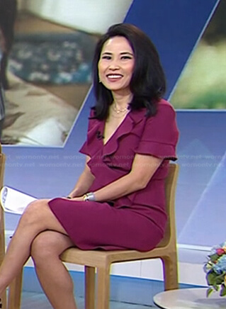 Vicky’s burgundy ruffle dress on Today