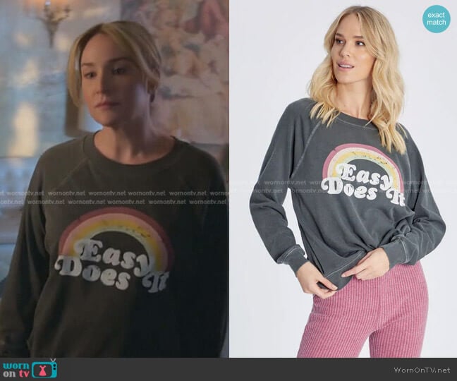 Easy Does It Sommers Sweatshirt by Wildfox worn by Davia (Emma Hunton) on Good Trouble