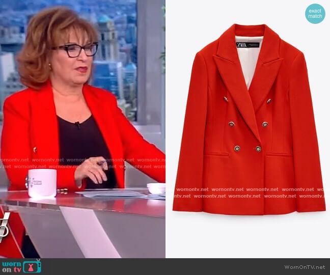 Tailored Double Breasted Blazer by Zara worn by Joy Behar on The View