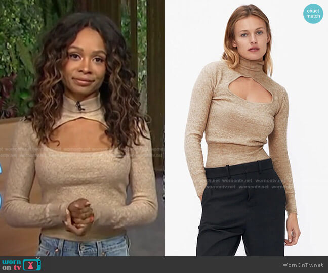 Cutout Sweater by Zara worn by Zuri Hall on Access Hollywood