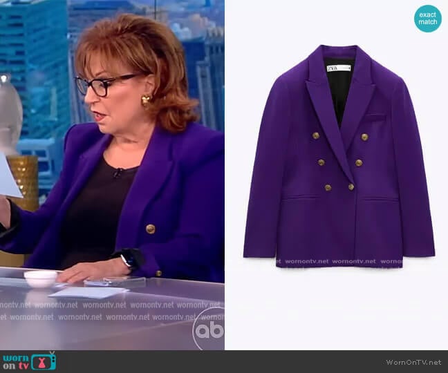 Tailored Blazer with Buttons by Zara worn by Joy Behar on The View