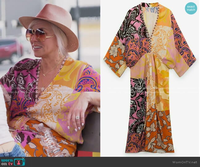 Printed Midi Dress by Zara worn by Margaret Josephs on The Real Housewives of New Jersey