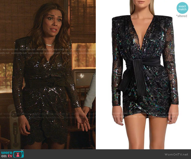 Camille Mini Dress by Zhivago worn by Cristal Jennings (Daniella Alonso) on Dynasty